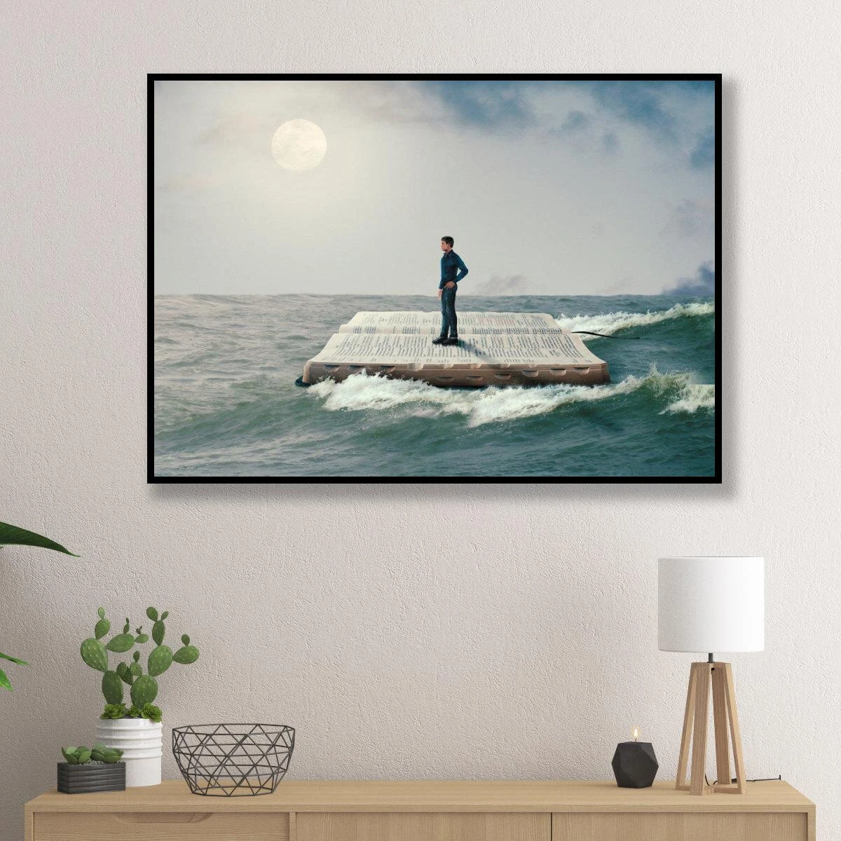 תמונה של התבודדות על ים - תמונות יהודיות לסלון על קנבס או זכוכית דגם 3728184