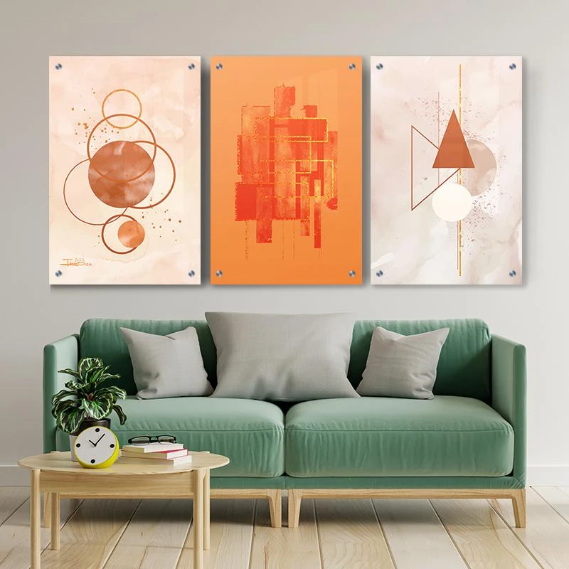 תמונות מחולקות  חמרה מינימליסטי רקע עניים סט לסלון בגודל 40X60*3 ס"מ, 60X80*3 ס"מ  עיצוב בנושא מינימליסטי, Line Art, פרחים ועלים, נורדי מגיע בקנבס ומסגרת שחורה, זכוכית ומנטים כסופים - דגם 135357