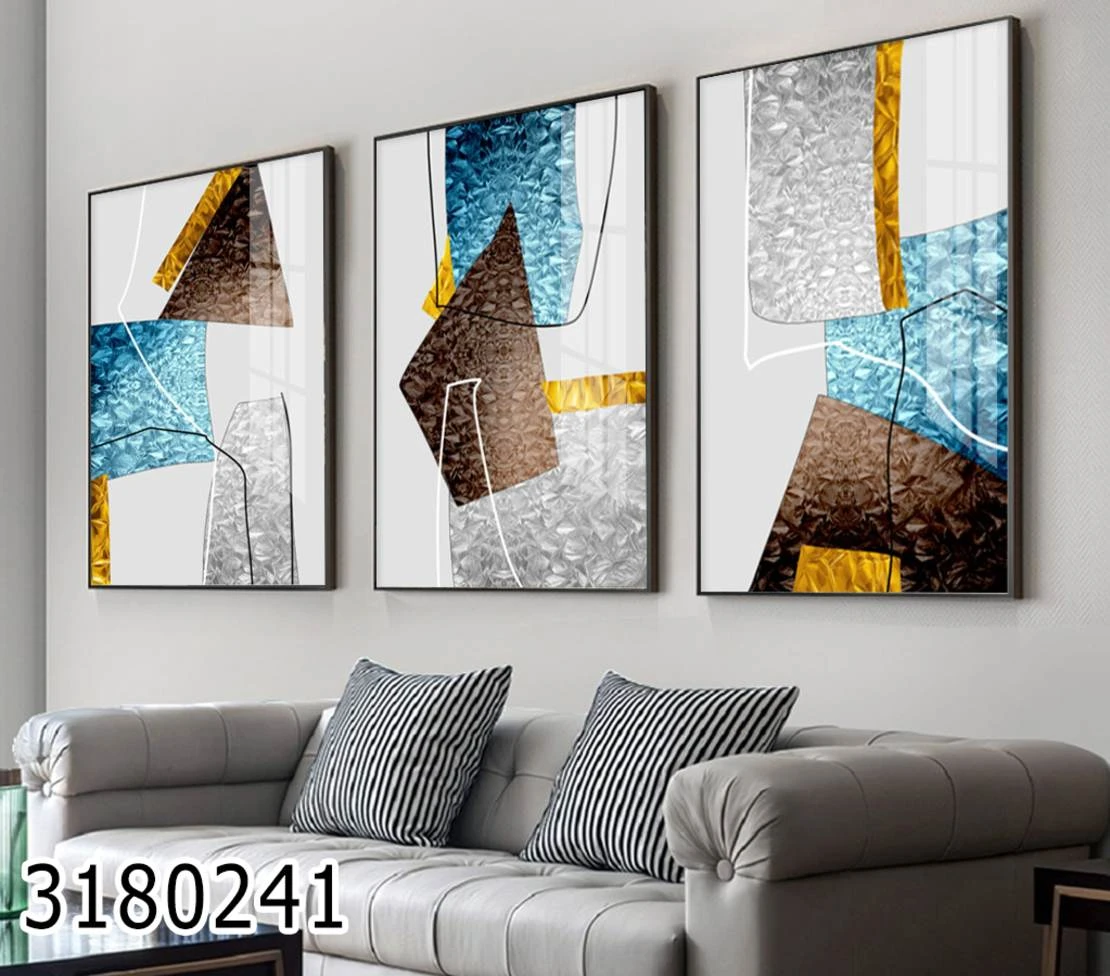 סט צורות 2# - 3 תמונות לתלייה בסלון או בפינת אוכל על זכוכית דגם 3180241