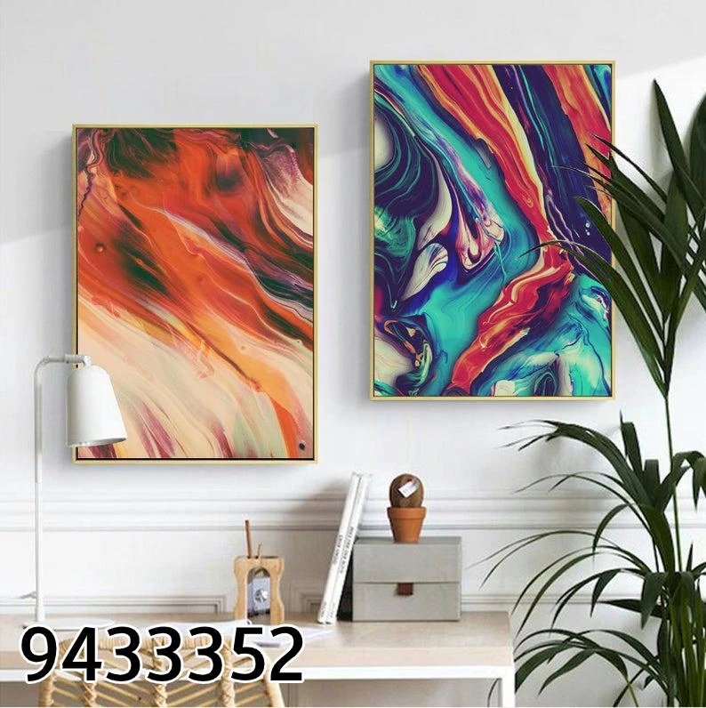 סט תמונות קנבס לחדר שינה 'אבסטרקט משוגע' דגם 9433352