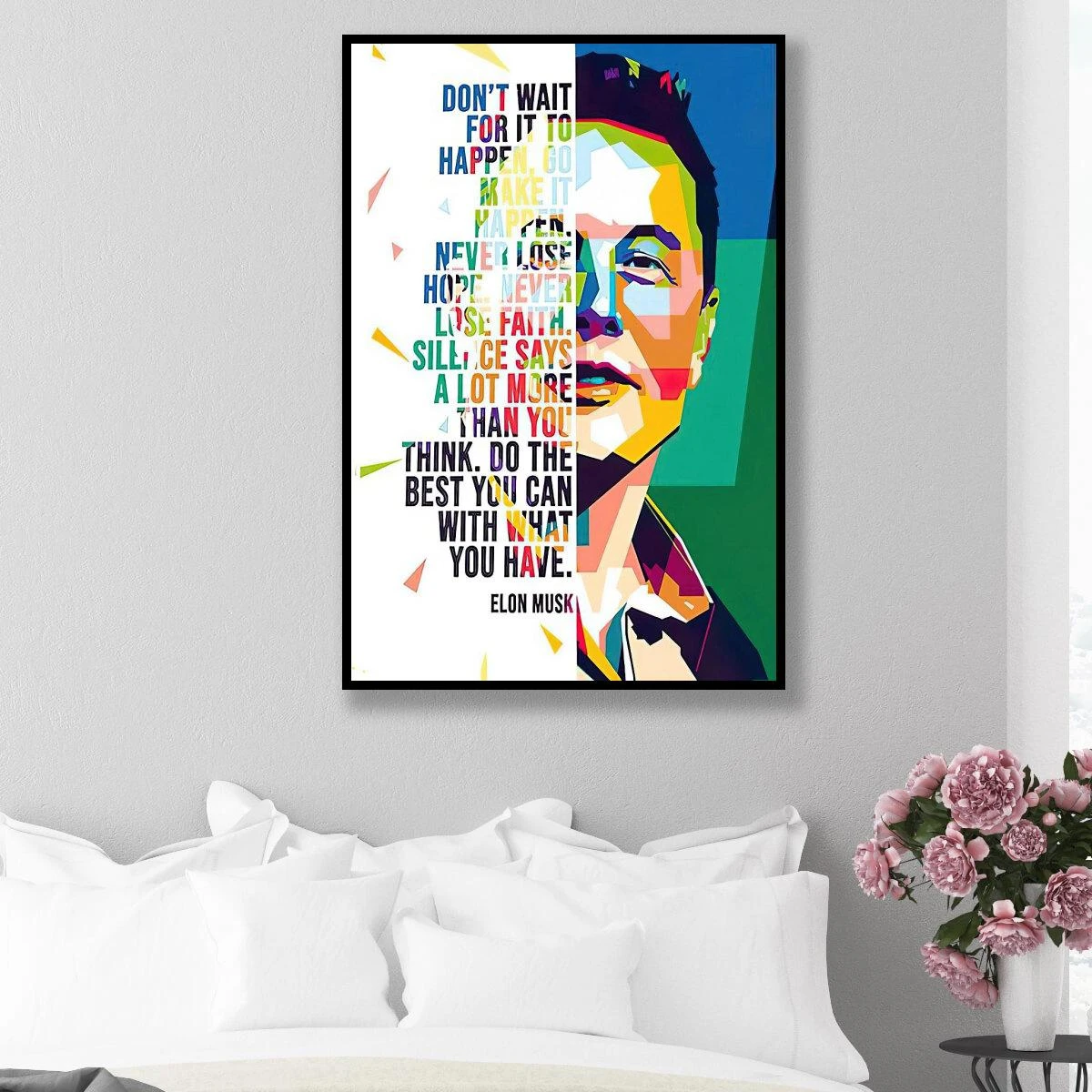 תמונה צבעונית ומלאת השראה של אילון מאסק לתליה בחדרי שינה ומשרדים דגם 3231245