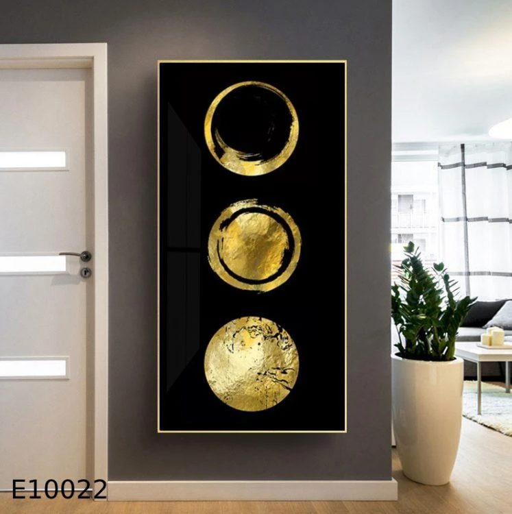 'Full moon ירח מלא זהב' תמונת קנבס לאורך או לרוחב לסלון דגם E10022