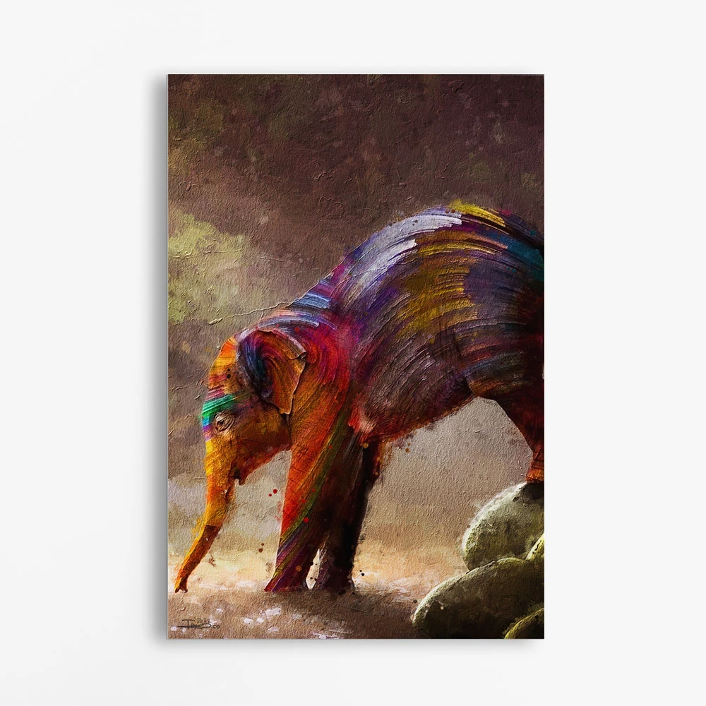 תמונה בצבע אדום למשרד דמבו ציור בסגנון בעלי חיים - דגם alvtm46p2304