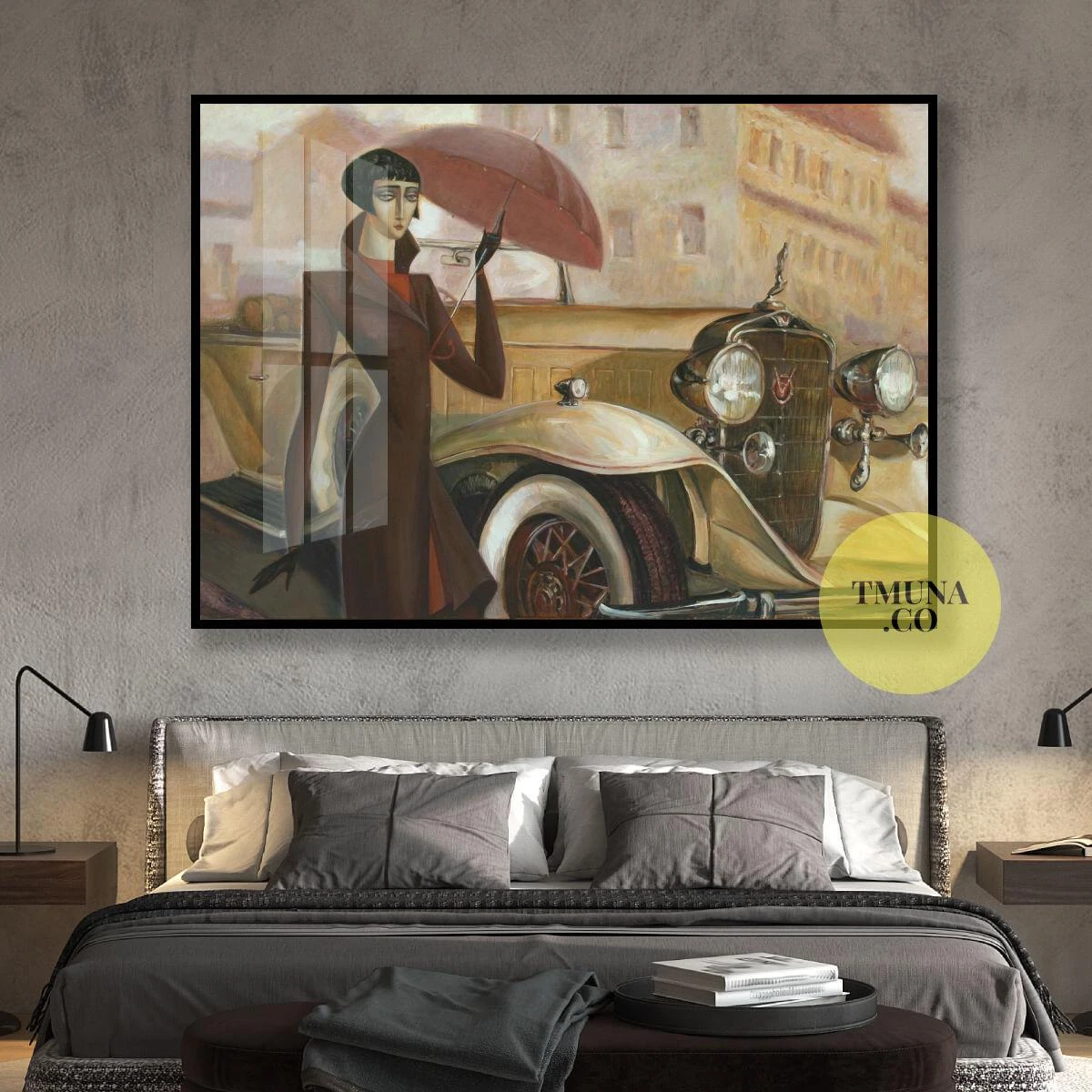 חורף בלונדון 1960 - ציור יפה הדפסה על זכוכית או קנבס לתלייה בפינת אוכל או בחדר שינה דגם 3728664