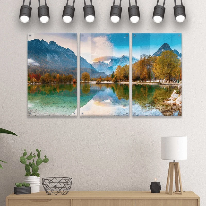 סט 3 תמונות זכוכית נוף חלומי ציור בסגנון טבע ונופים - דגם Gleotm23082214