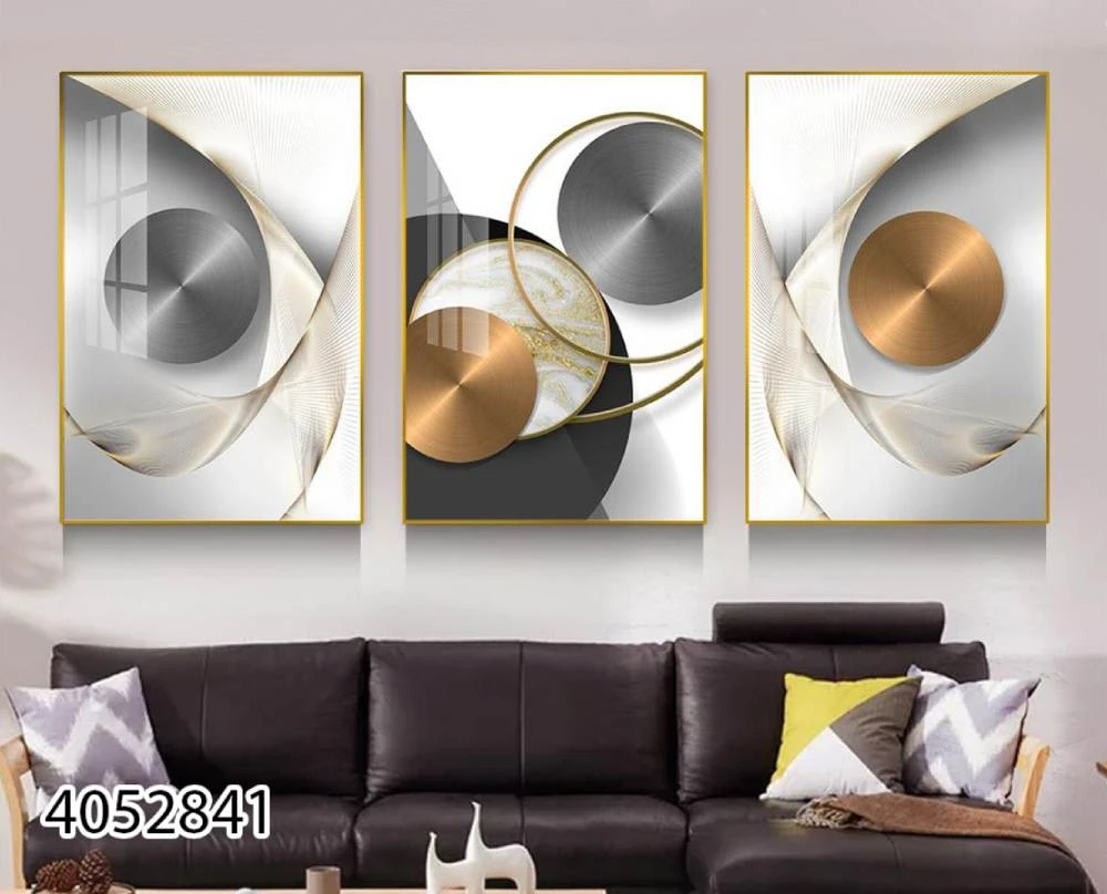 סט עיגולים - תמונות זכוכית יוקרתיות לסלון או לפינת אוכל סגנון מודרני דגם 4052841