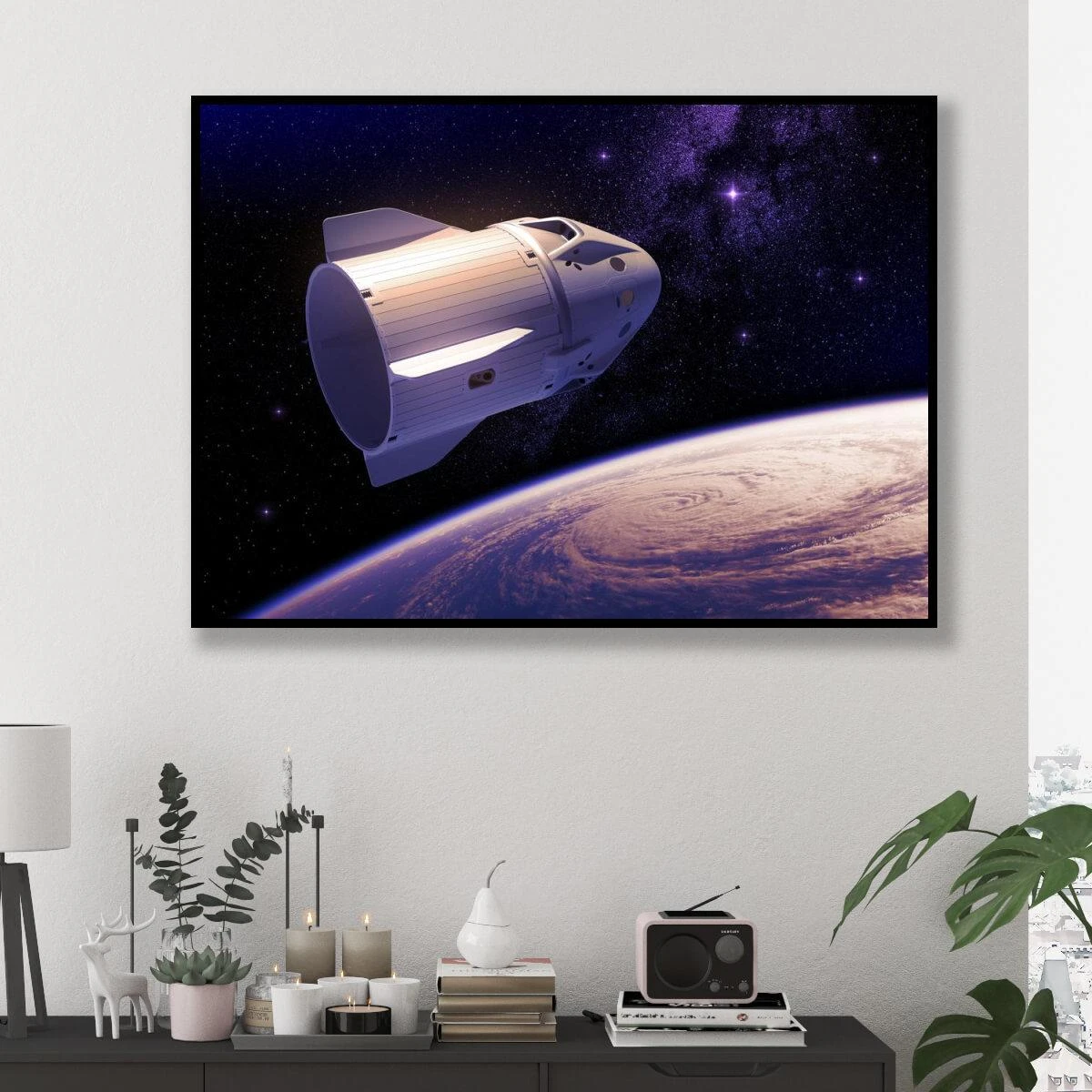 Space X תמונה עם החזון של אילון מאסק תמונת השראה למשרדים מעוצבים על קנבס או זכוכית דגם 3728231