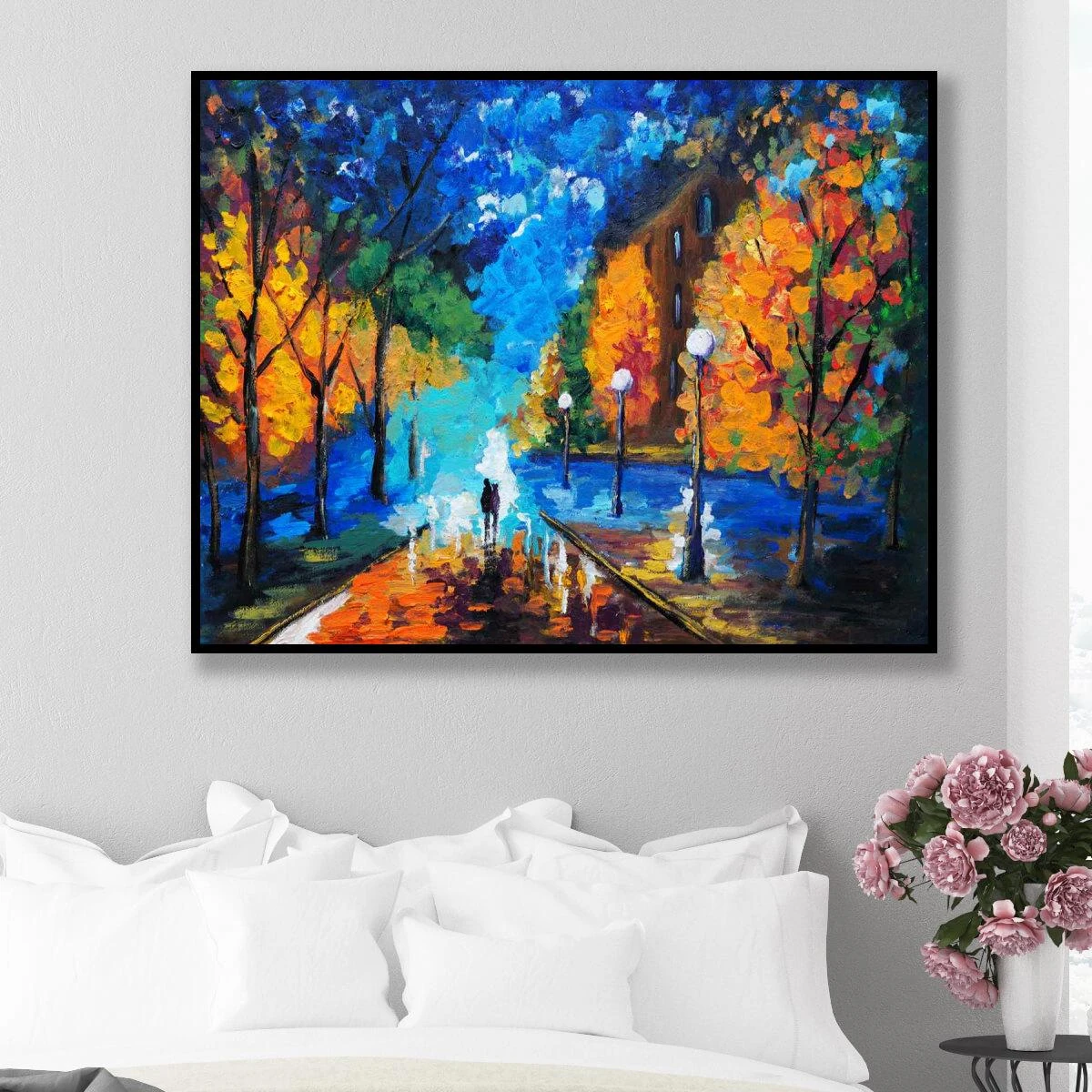 ציורים על קנבס או זכוכית 'אוהבים בטבע' תמונה זוגית לחדר שינה או משרד דגם 3728368