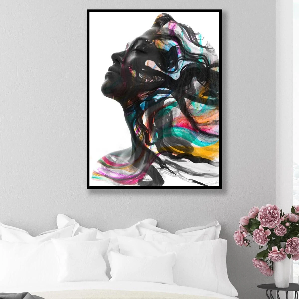 תמונת השראה - מערבולת צבעים תמונת אווירה מדהימה לחדר שינה או חדרי נערות דגם 3728409