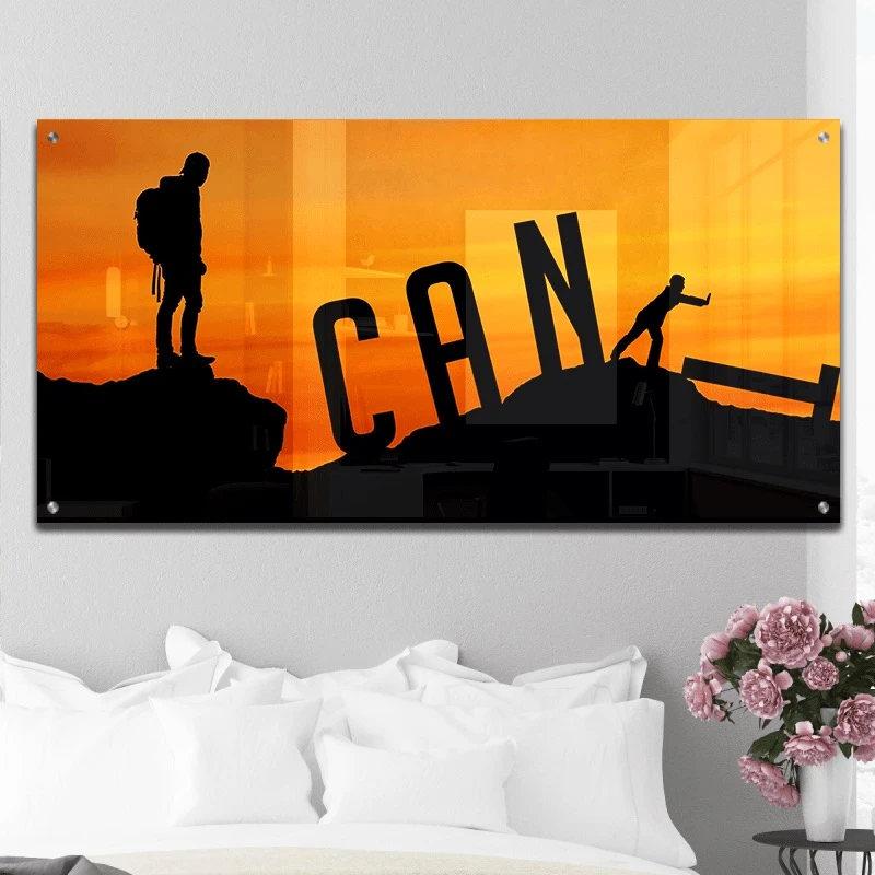 תמונות זכוכית לחדר ילדים אני יכול הדפסה על זכוכית מוטיבציה - דגם gleotm23011634