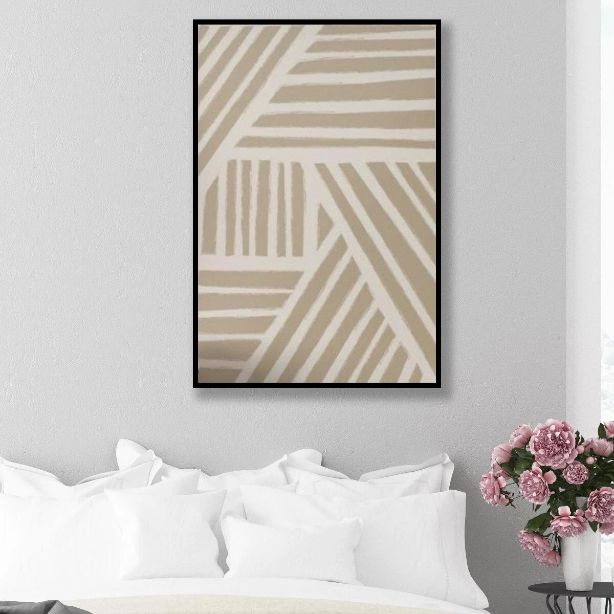 אבסטרקט גיאומטרי מוקה - תמונה מודרנית על קנבס או זכוכית לסלון לחדר שינה או למסדרון דגם 3728575