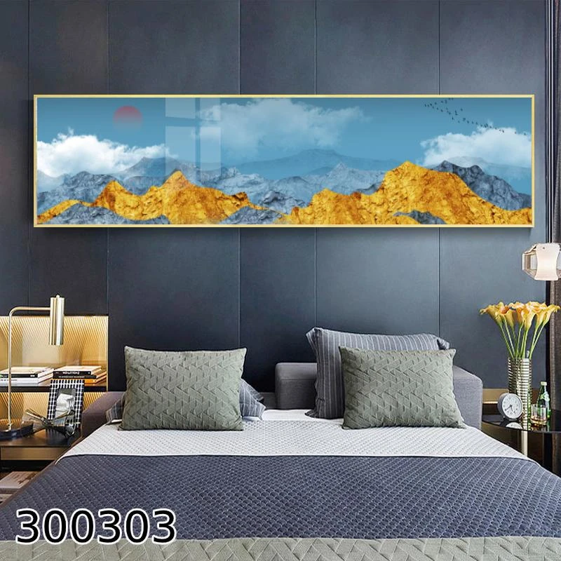 תמונות זכוכית לחדר שינה הרים זהובים מקט 300303