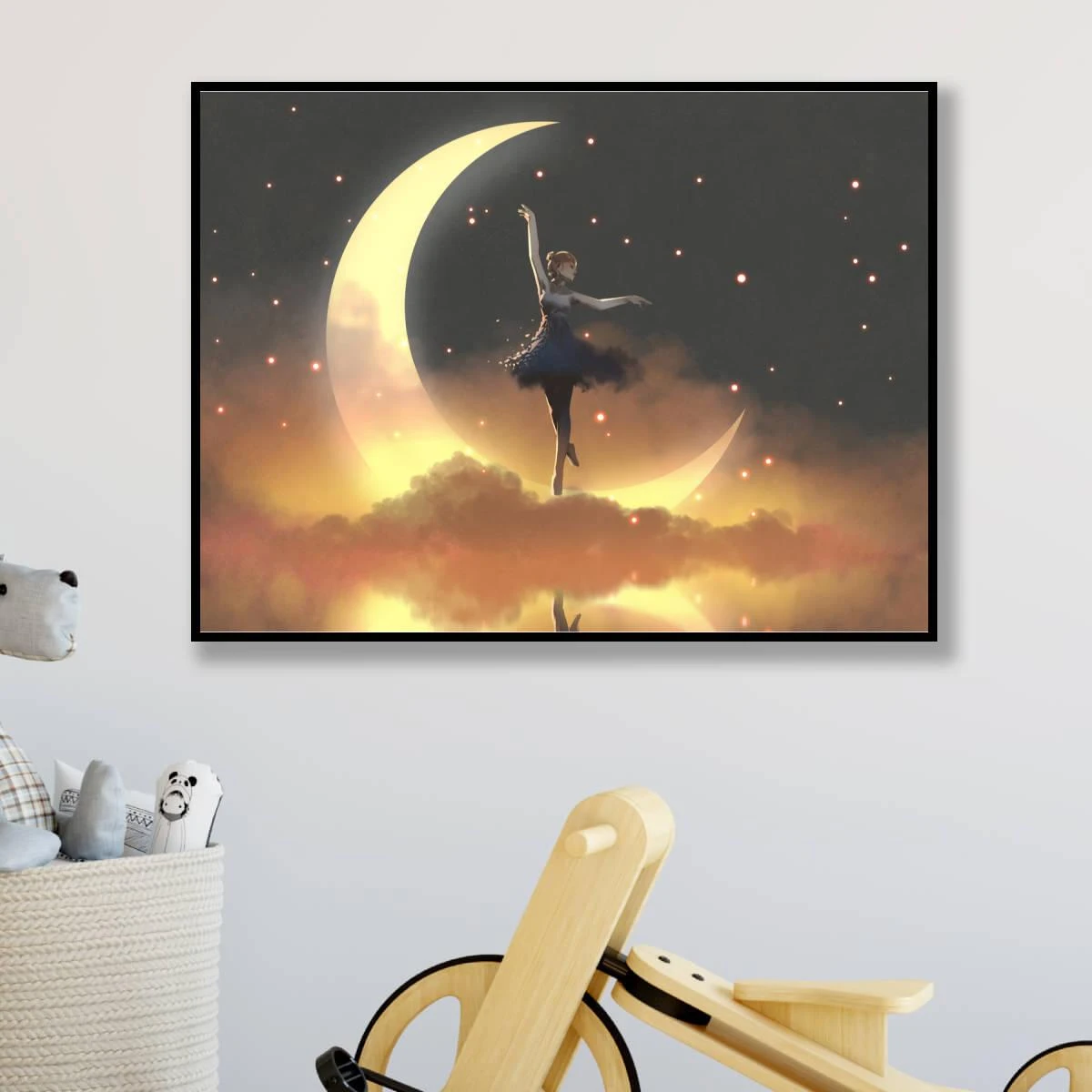 רקדנית החלומות - תמונה זכוכית או קנבס לחדרי נוער וחדרי ילדים דגם 3728309