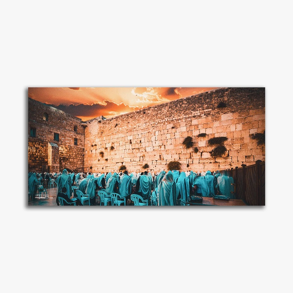 תמונת ירושלים לסלון הכותל בשקיעה הדפסה על קנבס דת ויהדות - דגם alvtm46p2662