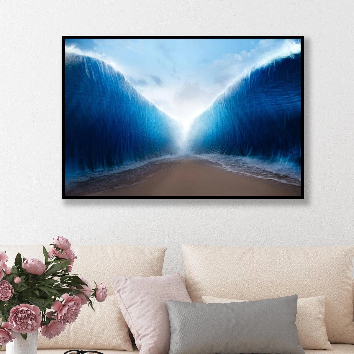 קריעת ים סוף בלנדספייס - תמונה יהודית לסלון או מסדרון לבית יהודי דגם 3728199