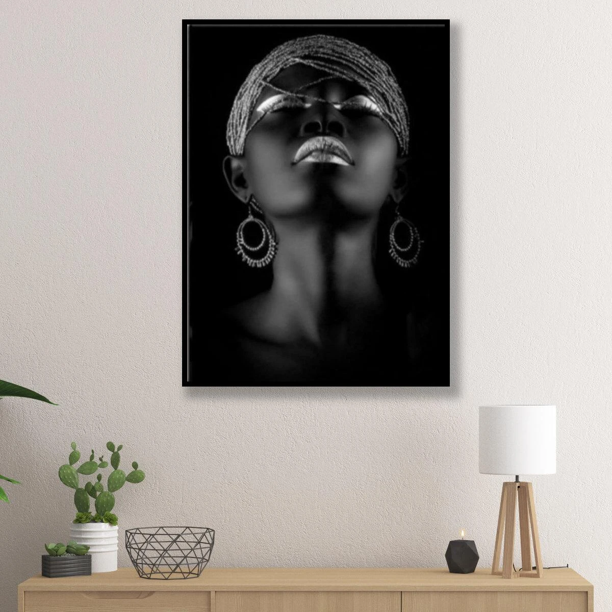 מיוחדת במינה - תמונה של אפריקאית בצבע כסוף לחדר שינה לסלון או למשרד דגם 3728557