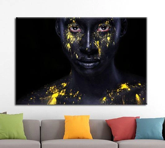 קנבס לסלון אישה אפריקאית