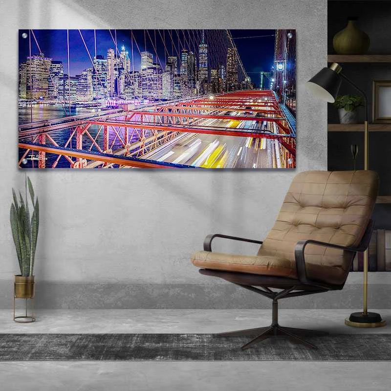 גשר ניו יורק תמונת זכוכית למשרד ניו יורק XIV הדפסה על זכוכית ארכיטקטורה - דגם alvtm46p2720