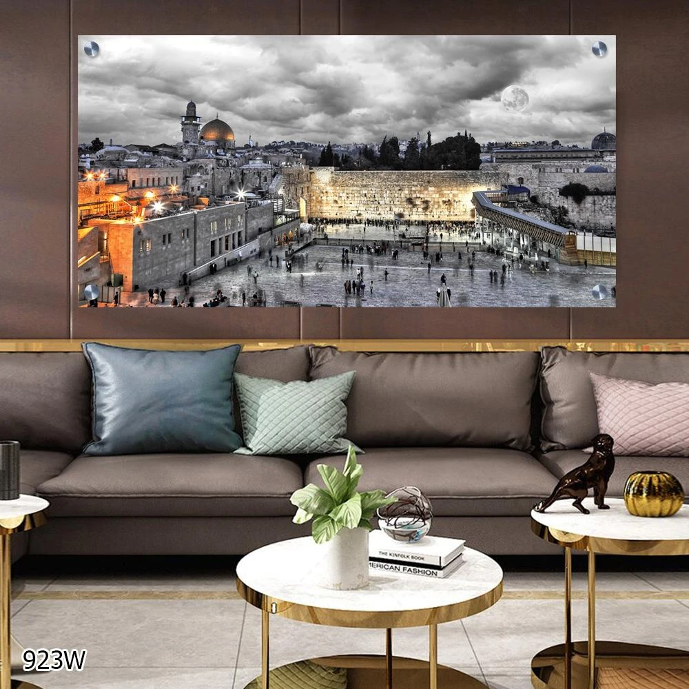 תמונת זכוכית הכותל בלילה, לסלון למשרד ללובי לבית הכנסת דגם F15W