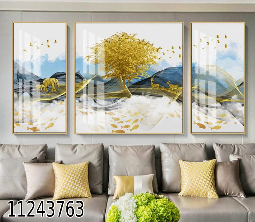 'White view' סט תמונות יוקרתיות מחולקות לסלון דגם 11243763