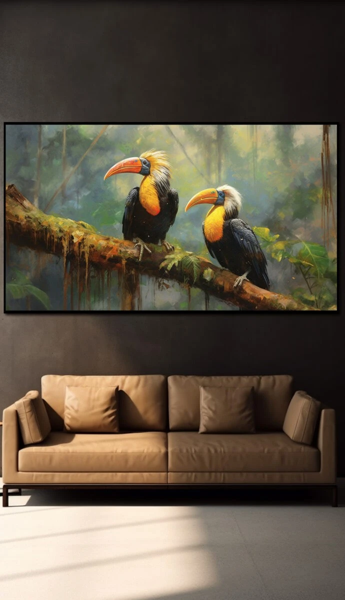 חולמים בזוגות תמונת זכוכית או קנבס לחדר שינה ציור בצבעי ירוק - דגם 32481602