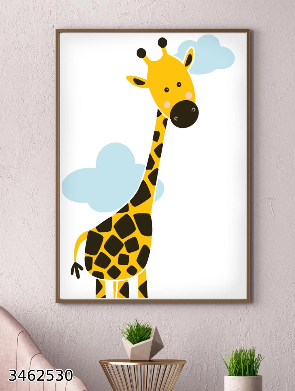 Giraffe תמונה מודרנית מינימליסטית לחדר ילדים דגם 3462530