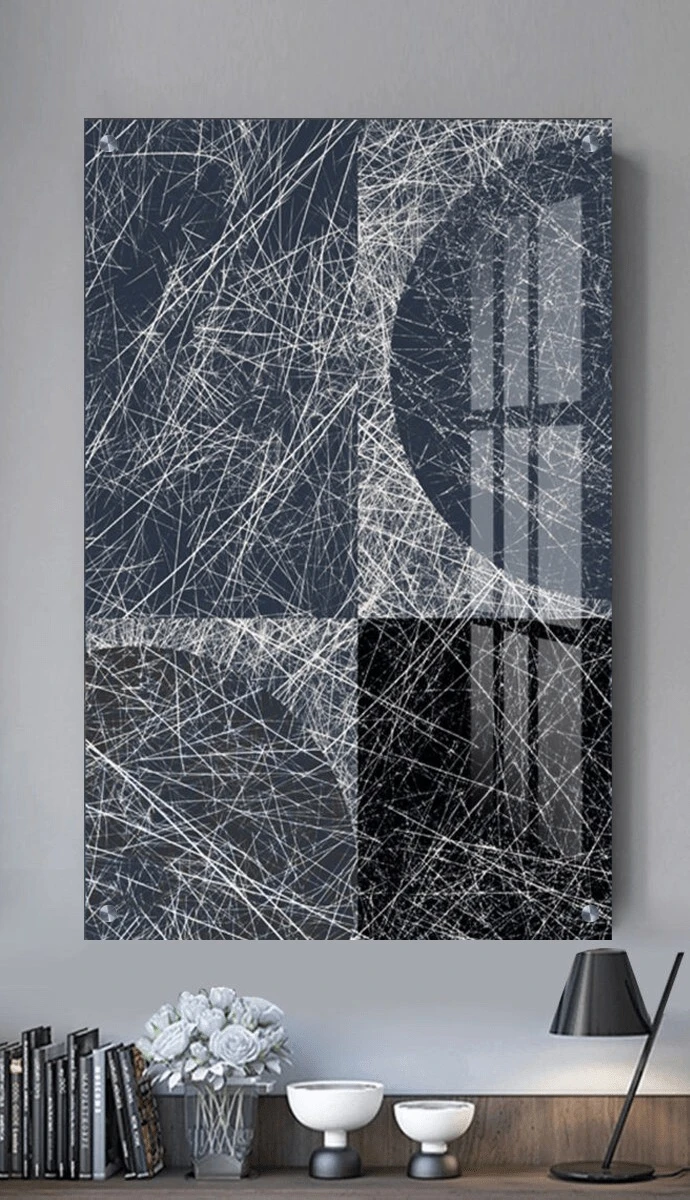 תמונת זכוכית למשרד Béatrice ציור על זכוכית בסגנון אבסטרקט - דגם G840