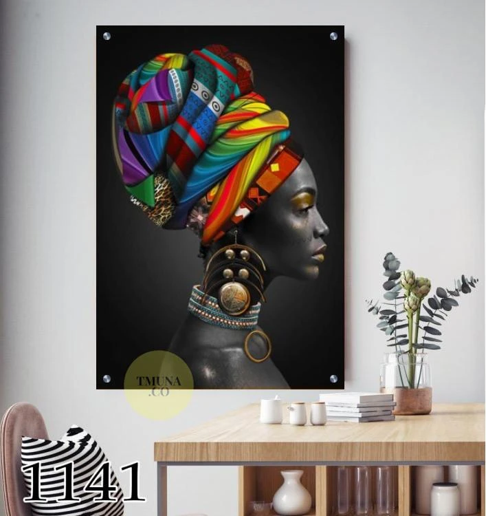 אפריקאית מקושטת תמונה יוקרתית על זכוכית לחדר שינה סלון משרד דגם 1141