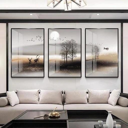 יער נורדי סט תמונות יפות לסלון ולמשרד דגם 0144