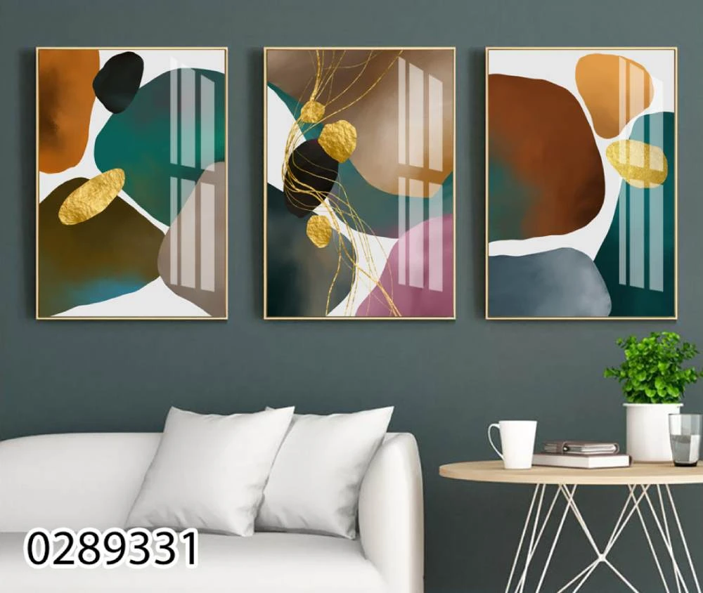 סט צורות - 3 תמונות זכוכית מותאמות לסלון או לפינת אוכל דגם 0289331