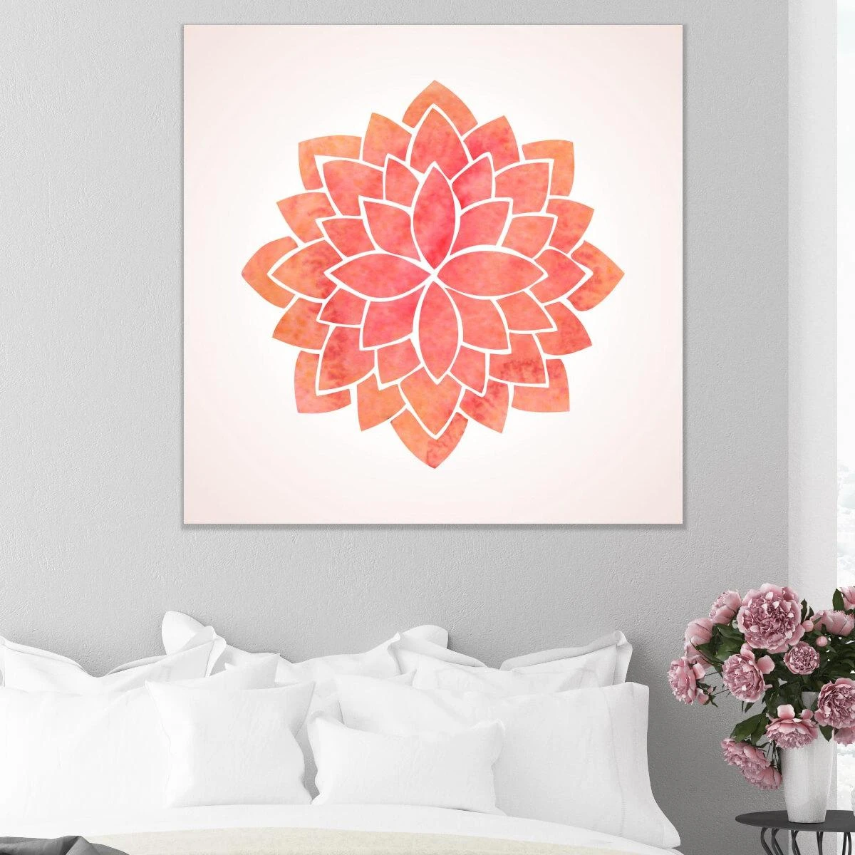 מנדלת הפרח - תמונות קנבס או זכוכית של מנדלות לסלון או לחדר שינה דגם 3728357