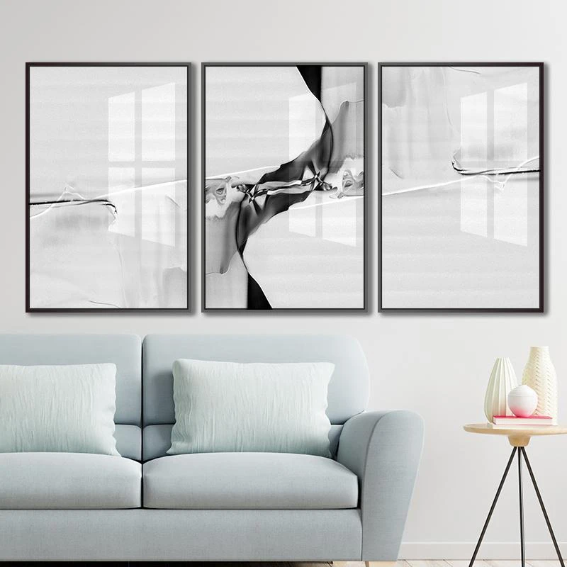 שלוש תמונות קנבס מינימלסטיות לחללים מעוצבים לסלון למשרד דגם 135104