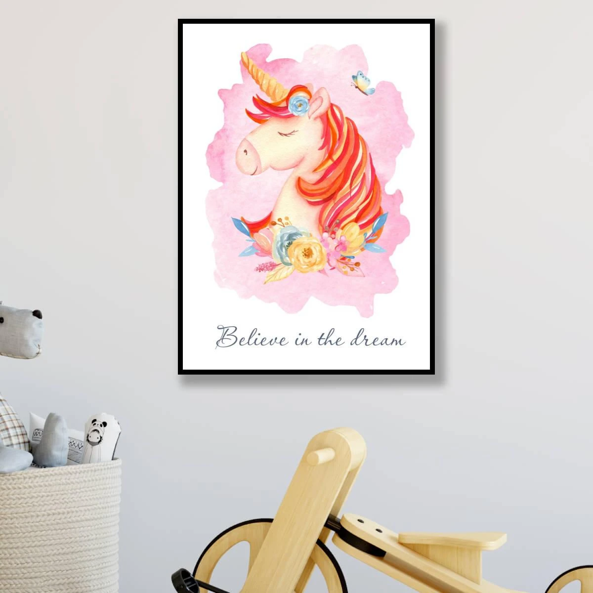 להאמין בחלומות שלך תמונה של חד קרן לחדר ילדים בנות או חדרי תינוקות דגם 3728338