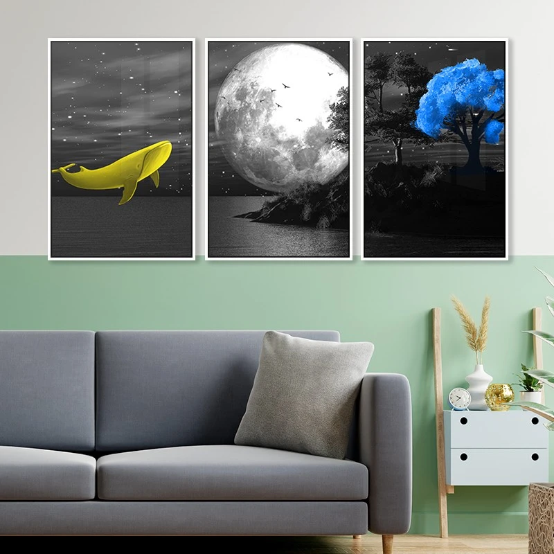 תמונות קנבס לחדר שינה פוקט בחלל ציור בסגנון טבע ונופים - דגם 135200