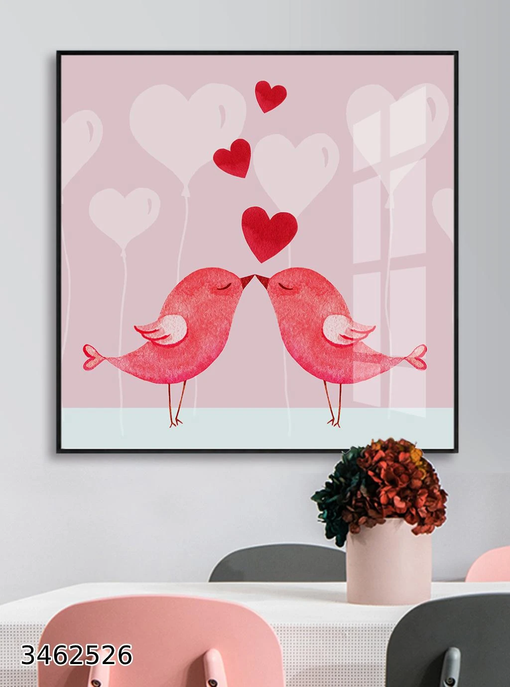 נשיקת הציפורים תמונה לחדר ילדים בנות דגם 3462526