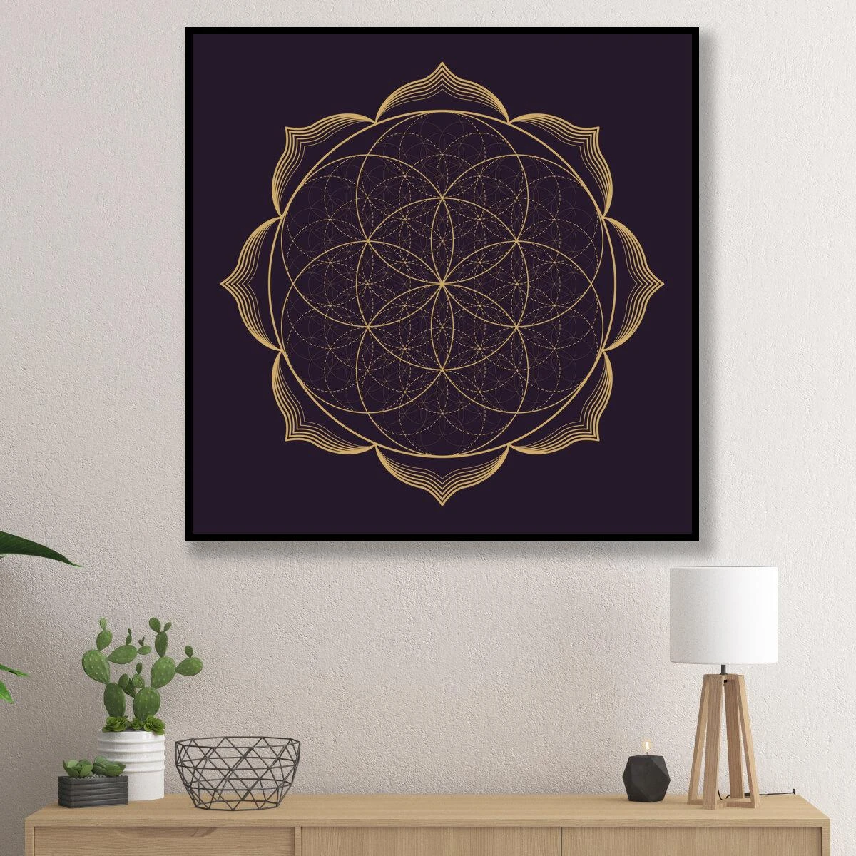 מנדלה גיאומטרית מודרנית - תמונה של מנדלה מעוצבת על קנבס או זכוכית לבית או למשרד דגם 3728358