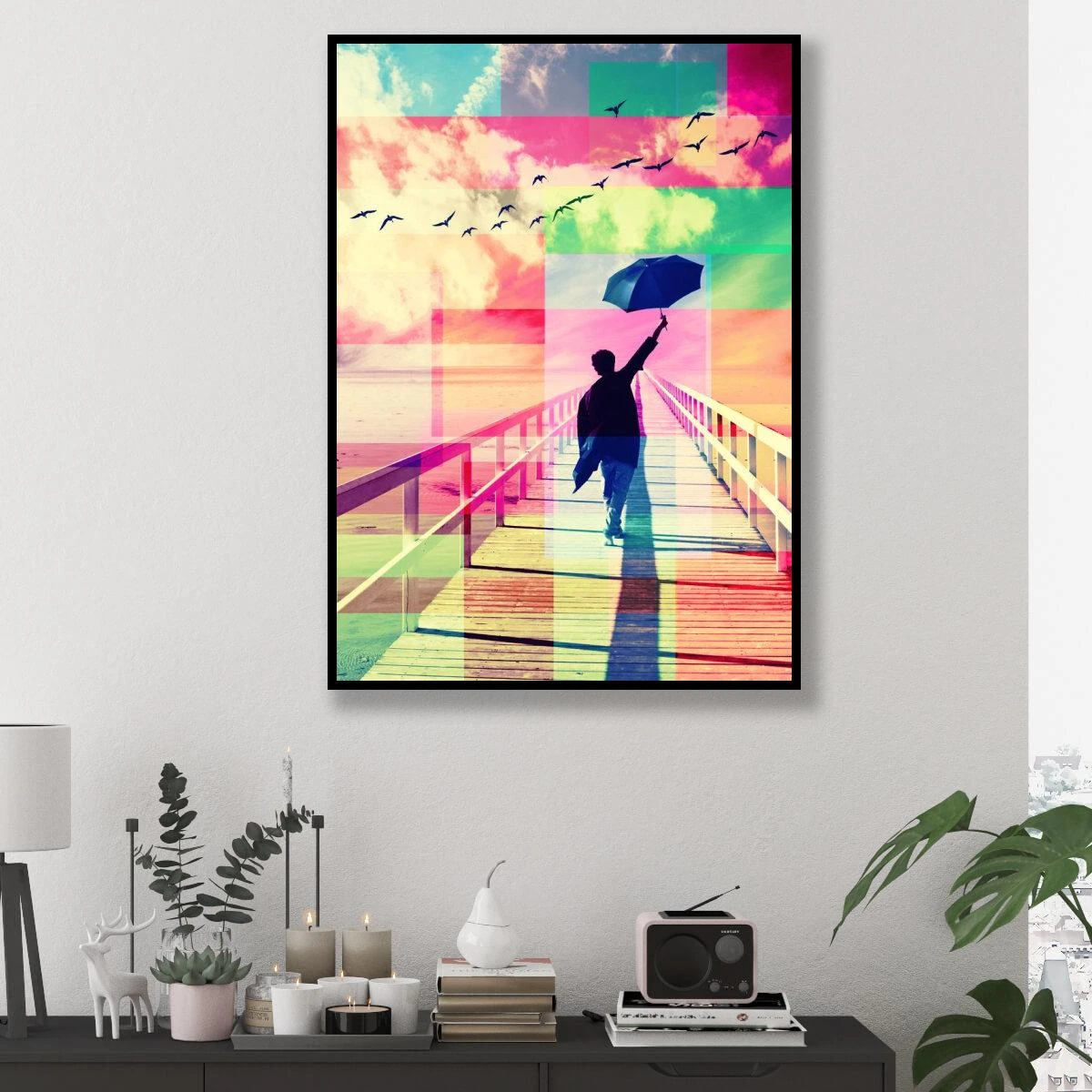 מטריה בים - תמונה של נוף ים צבעונית מגניבה וטרנדית למשרד קליניקה או למסדרון דגם 3728463