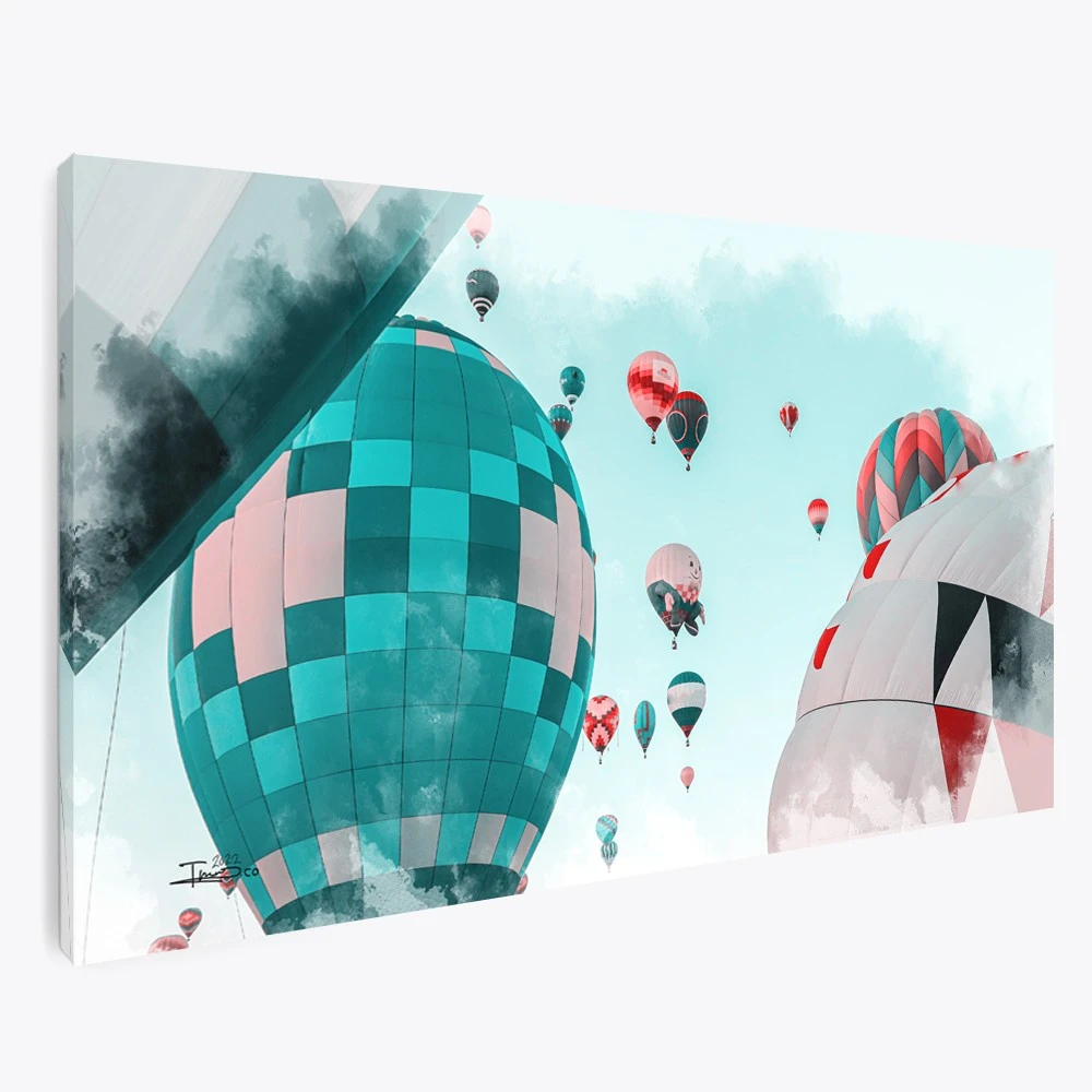 תמונת קנבס של כדור פורח לקליניקה בלון אוויר חם xii ציור בסגנון טבע ונופים - דגם 135734