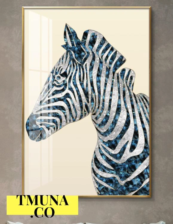 'זברה לבנה' תמונת קנבס של זברה לחדר שינה בנות דגם 401