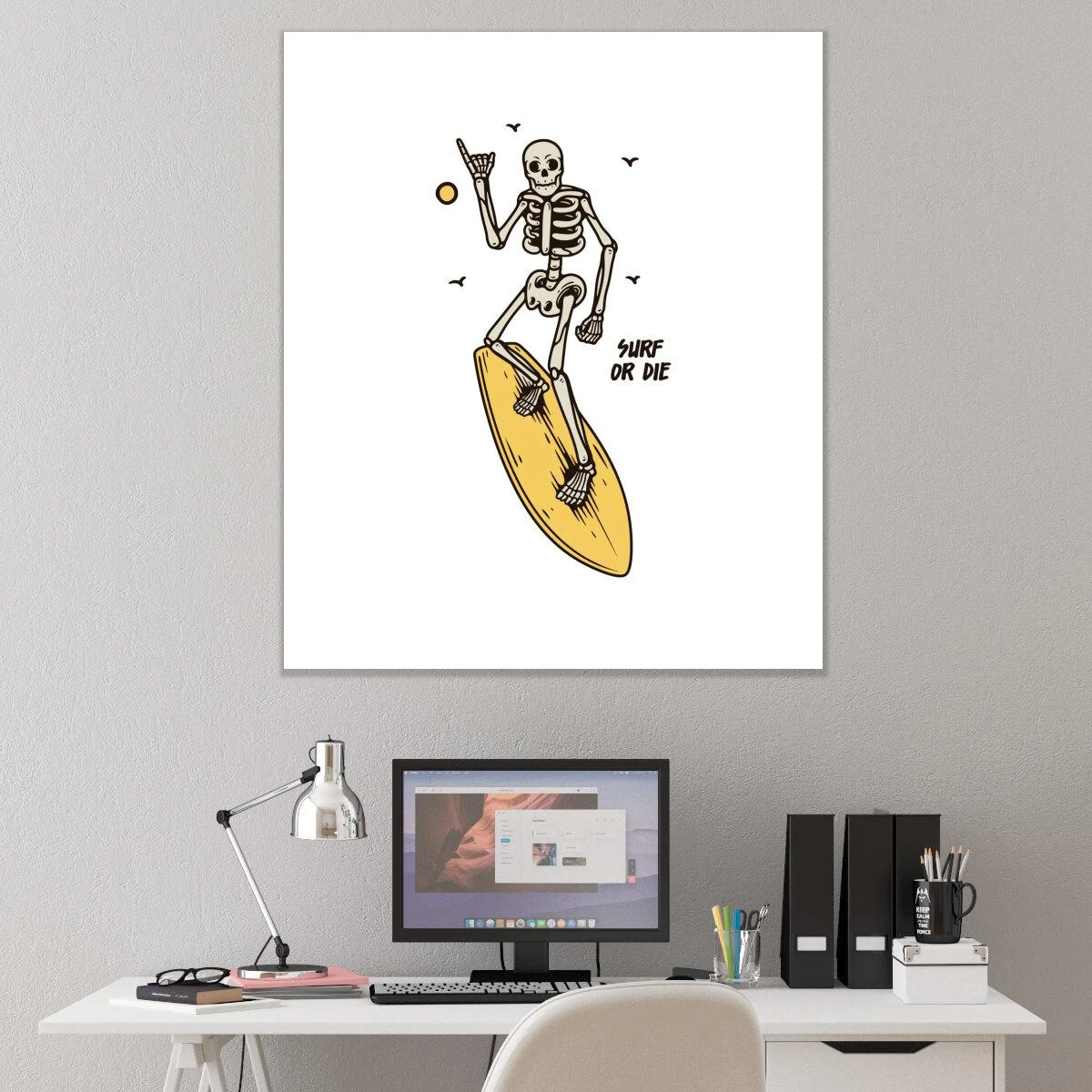 תמונת גולשים | השלד הגולש תמונה מגניבה על קנבס או זכוכית לחדרי נוער או חדרי שינה דגם 3728266