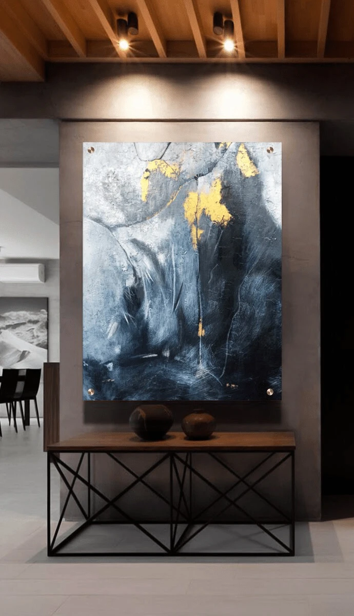 תמונת זכוכית לסלון Adele ציור על זכוכית בסגנון אבסטרקט - דגם G17631428