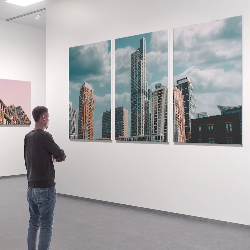 תמונות מחולקות על קנבס שיקגו למטבח ציור בנושא ערים לחללים מעוצבים דגם 135678