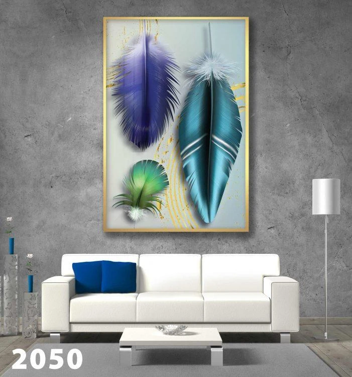 נוצות צבעוניות - תמונת קנבס מוכנה לתלייה על הקיר 2050