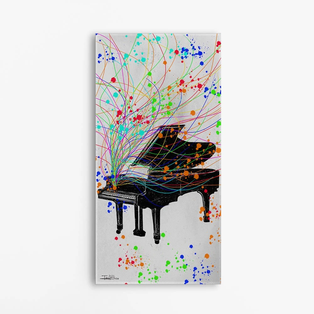 תמונה לאורך לבר מסעדה ציור הפסנתר  ציור בסגנון מוסיקה - דגם alvtm46p2460