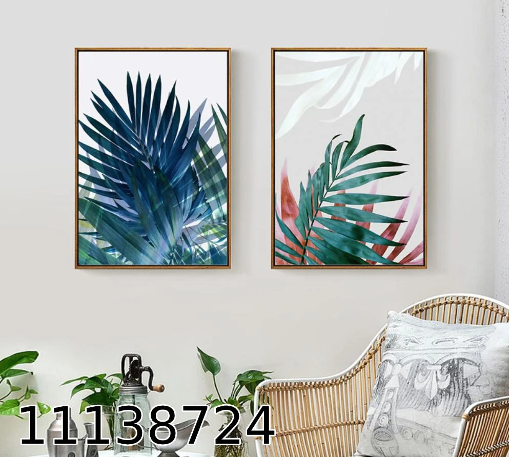 'עלים' זוג תמונות קנבס למטבח 11138724