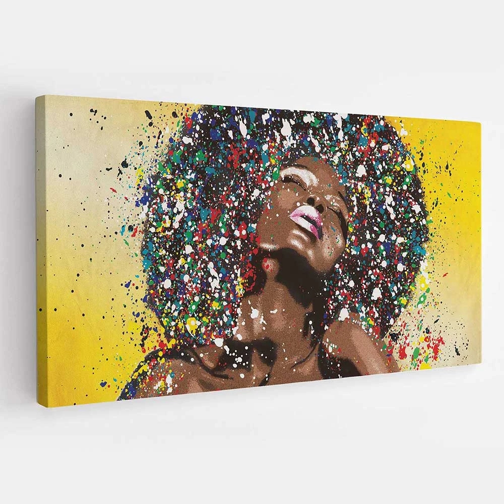 הדפס ייחודי על קנבס נסיכה צבעונית לסלון תמונת קנבס ציורים ודמויות - דגם acetm16p2218print