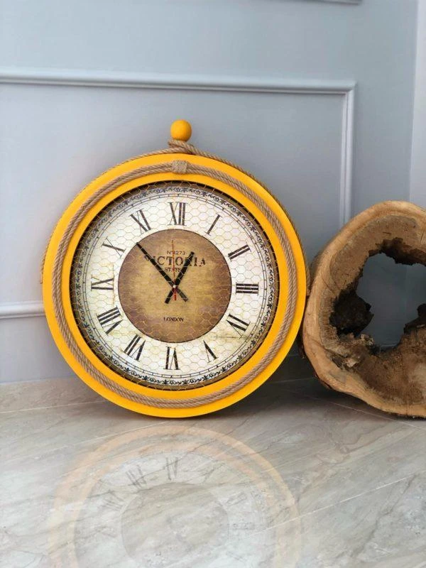 שעון קיר מעוצב צהוב 36