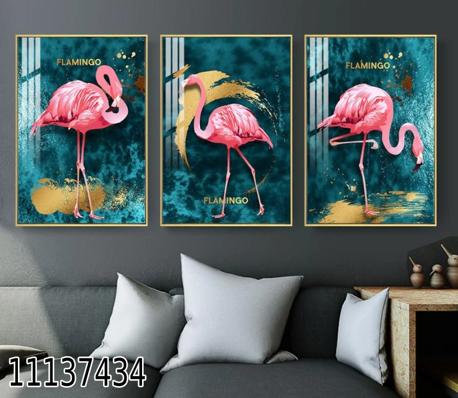 'פלמינגו' סט תמונות קנבס לפינת אוכל דגם 11137434