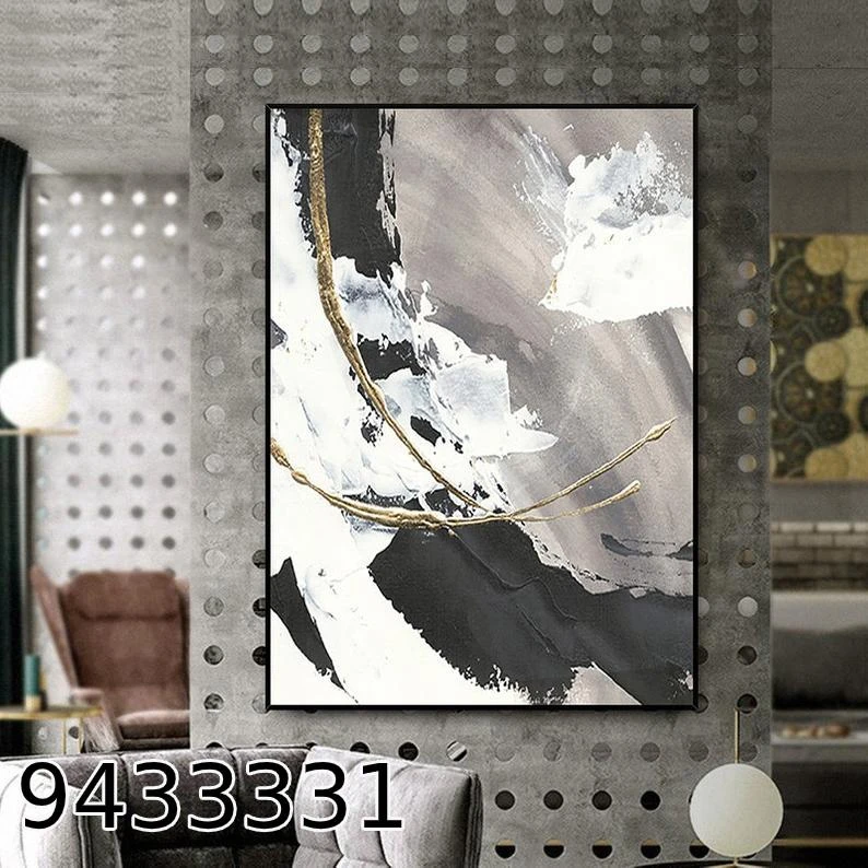 ציור אבסטרקט מופשט - תמונת קנבס לסלון למשרד מק"ט 9433331