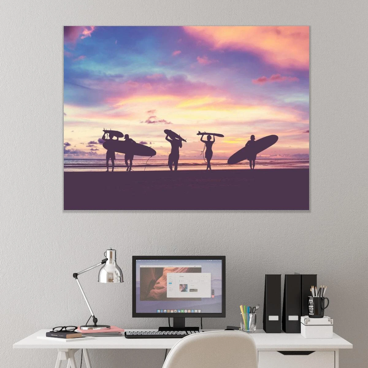 תמונות גולשים וגלשנים בים - תמונה קבוצתית מדהימה למועדון גלישה או לחדרי נוער או למשרד דגם 3728257